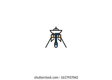 Satellite icon in trendy flat style isolated on white background vector illustration