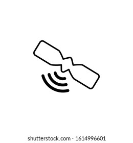 satellite icon vector black illustration