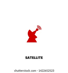satellite icon. satellite vector design. sign design. red color