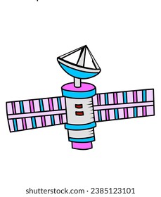 Satellitensymbol, Vektordesign-Vorlage und Illustration mit bearbeitbarem Hub