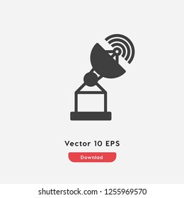 satellite icon vector. Satellite dish symbol.