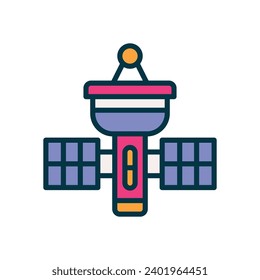 icono de satélite. icono de color relleno vectorial para tu sitio web, móvil, presentación y diseño de logotipo.