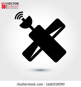 Satelliten-Icon Vektorillustration in flachem Design. Für Ihr Webdesign, Logo, App, UI. Eps10 Vektorillustration Illustration.