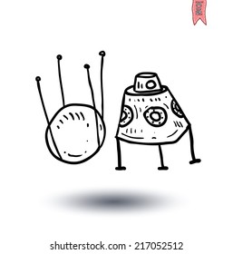 Satellite icon, vector illustration.