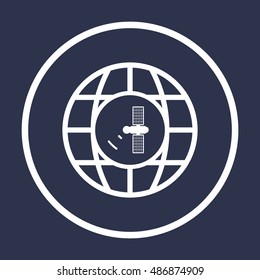 Satellite icon, vector illustration. 
