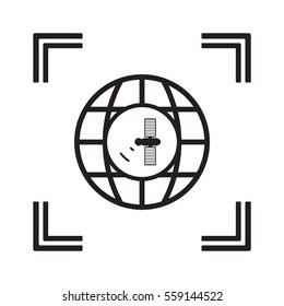 Satellite icon, vector illustration. 