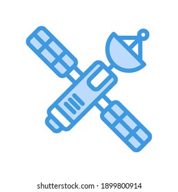 Icono satelital en azul sobre Internet de las cosas para cualquier proyecto, uso para presentación de aplicaciones móviles del sitio web