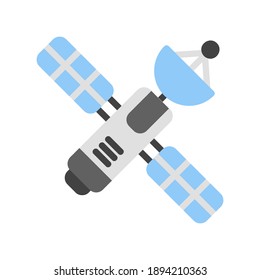 Satellit im flachen Stil über Internet von Dingen für Projekte, Verwendung für Website-Mobil-App-Präsentation