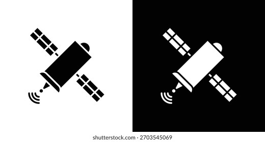 Satellite icon. Vector illustration. Flat design.
