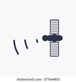 Satellite, icon, vector illustration. Flat design  