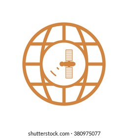 Satellite icon, vector illustration. Flat design style 