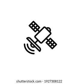 Plantilla de logotipo de ilustración de vector de icono satelital para muchos fines. Aislado sobre fondo blanco.