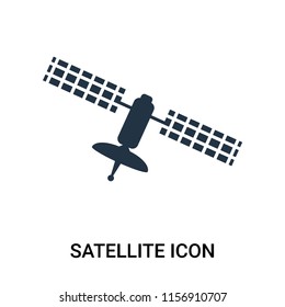 Satellite icon vector isolated on white background, Satellite transparent sign , filled dark user interface icons
