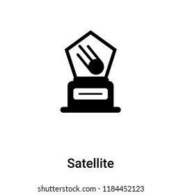 Satellite icon vector isolated on white background, logo concept of Satellite sign on transparent background, filled black symbol
