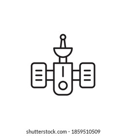 diseño de estilo de contorno vectorial de iconos de satélite. icono de la línea meteorológica. aislado en fondo blanco