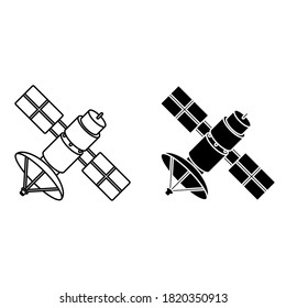 Satellite icon vector set. broadcast illustration sign collection. radar symbol.
