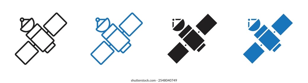 Satellite icon Vector set outline