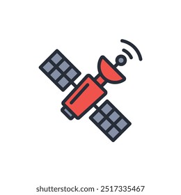 Satellite icon. vector.Editable stroke.linear style sign for use web design,logo.Symbol illustration.