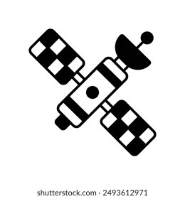 satellite icon with white background vector stock illustration