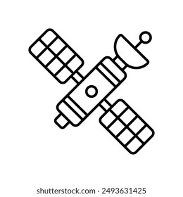 satellite icon with white background vector stock illustration