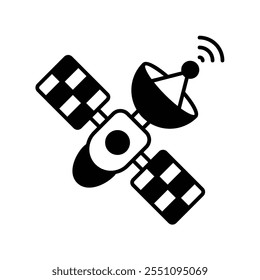 Icono de satélite con fondo blanco Vector Ilustración de stock