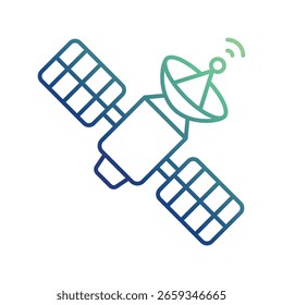 Satellitensymbol auf weißem Hintergrund, Vektorgrafik