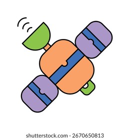 Icono de satélite con fondo blanco Vector Ilustración de stock