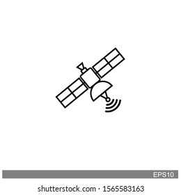 satellite icon with white background.vector Illustration