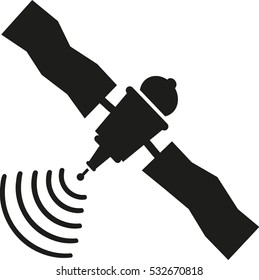 Satellite icon with wireless connection