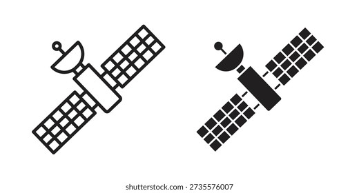Satellite icons Concepts. black solid and line stroke designs for web and app use