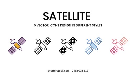 Satellite Icons different style vector stock illustration