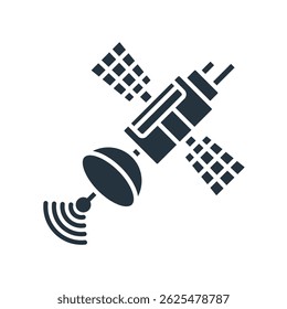 satellite icons isolated on White Background. Flat style design