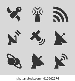 Satellite icons set. set of 9 satellite filled icons such as signal