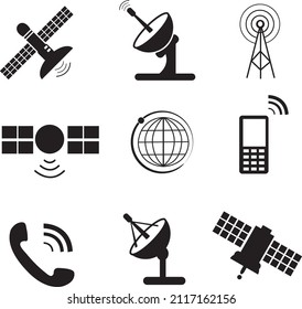 Satellite icons set vector illustration..eps