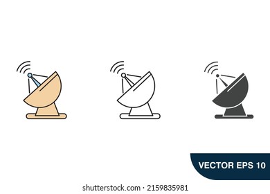 símbolos de iconos de satélite elementos vectores para web infográfica