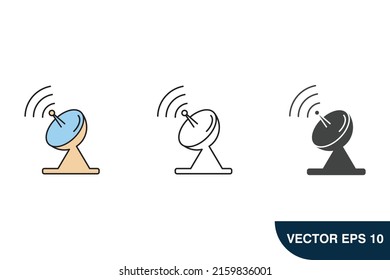 símbolos de iconos de satélite elementos vectores para web infográfica