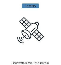 Satellite icons  symbol vector elements for infographic web