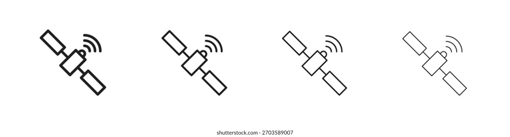 Elementos vetoriais de símbolos de ícones de satélite para web infográfica