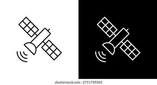 Símbolo de Vector de iconos de satélite con líneas de trazo editables para Diseños web