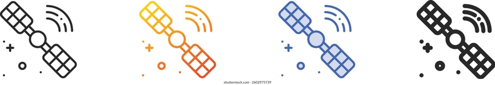 satellite icon.Thin Linear, Gradient, Blue Stroke and bold Style Design Isolated On White Background