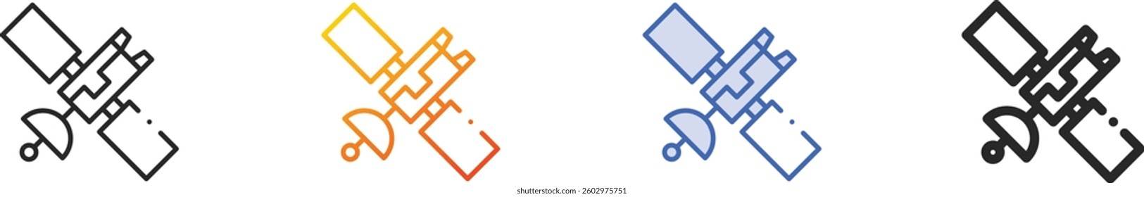satellite icon.Thin Linear, Gradient, Blue Stroke and bold Style Design Isolated On White Background