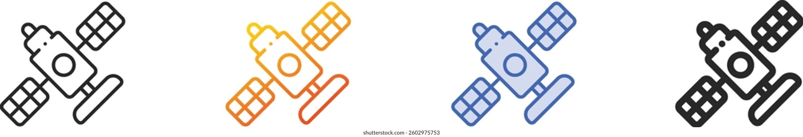 satellite icon.Thin Linear, Gradient, Blue Stroke and bold Style Design Isolated On White Background
