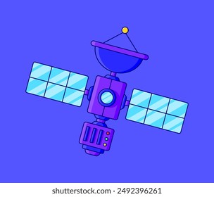 Satellitendarstellung. Satellitensymbol. Vektorgrafik Satellit.