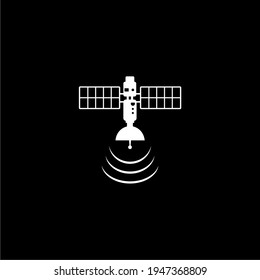 Satellite Illustration for Logo or Design Element. Vector Illustration