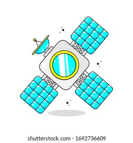 satellite illustration with one antenna and three solar panel design