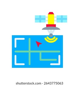Satellite Imagery Icon Flat Vector Illustration