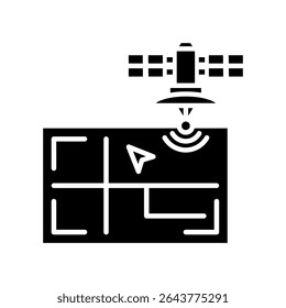 Satellite Imagery Icon Glyph Vector Illustration