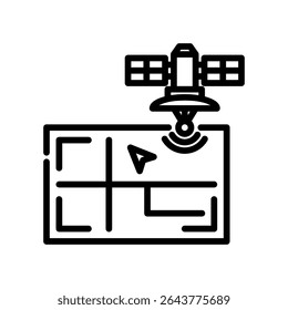 Satellite Imagery Icon Line Vector Illustration