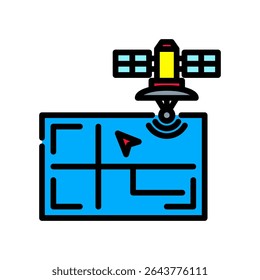 Satellite Imagery Icon Lineal Color Vector Illustration