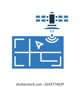 Satellite Imagery Icon Mixed Vector Illustration